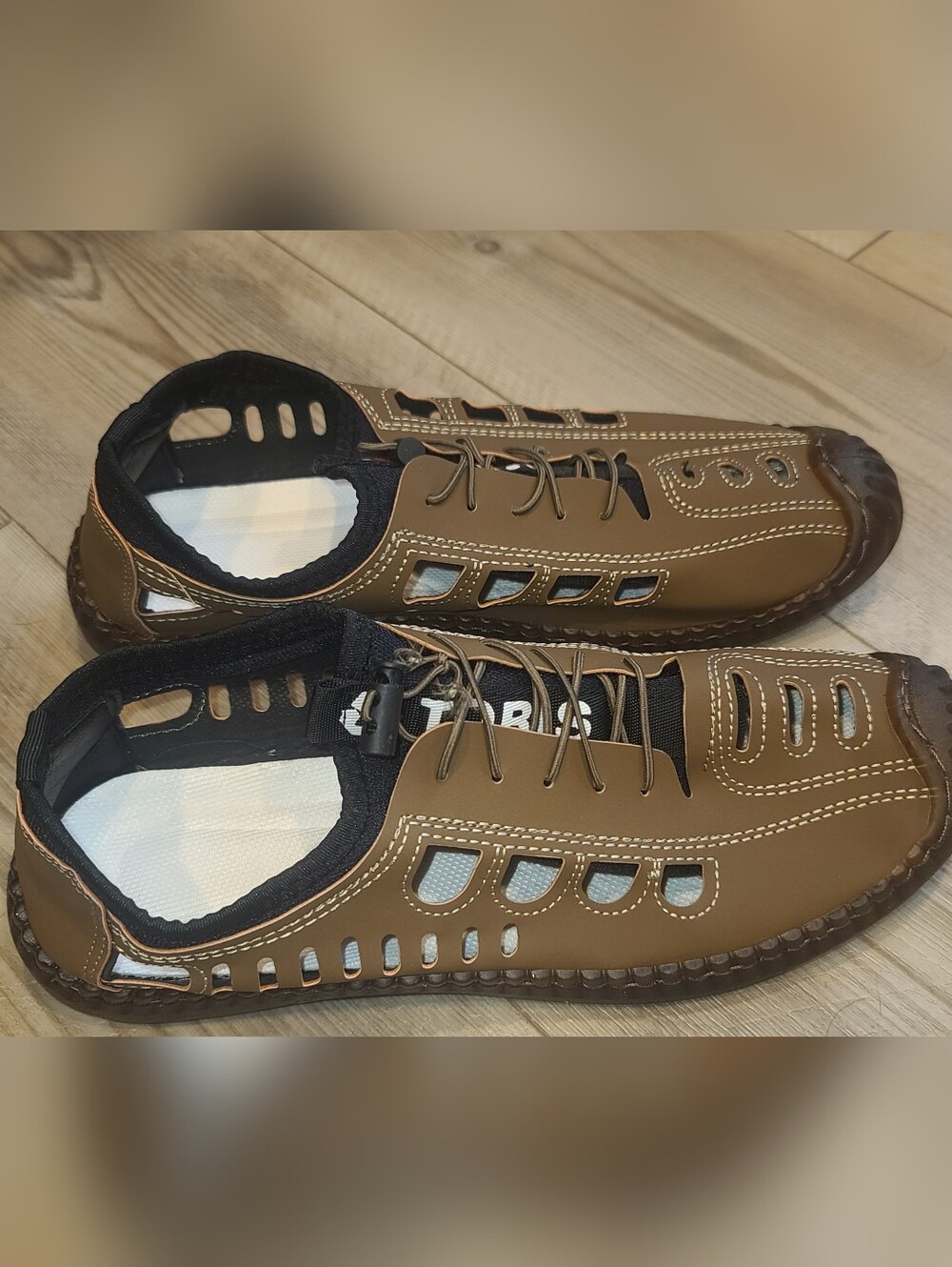 TORIS Brown Men's Casual Slip-On Loafers with Lace Detail